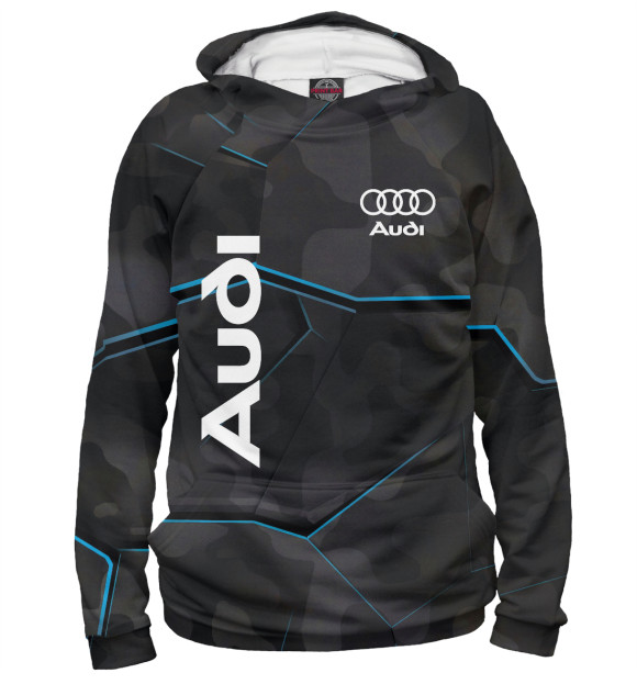 Мужское худи с изображением Audi цвета Белый