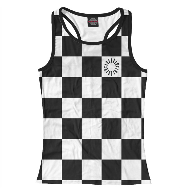 Женская майка-борцовка с изображением Шахматная доска цвета Белый