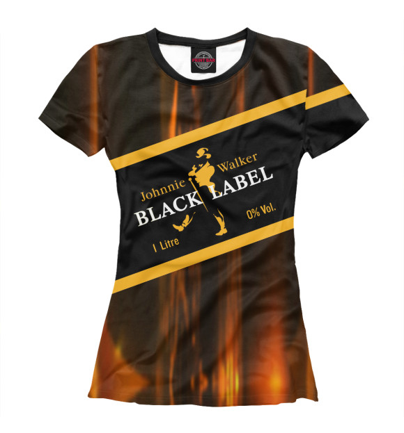 Женская футболка с изображением Black Label безалкогольный цвета Белый