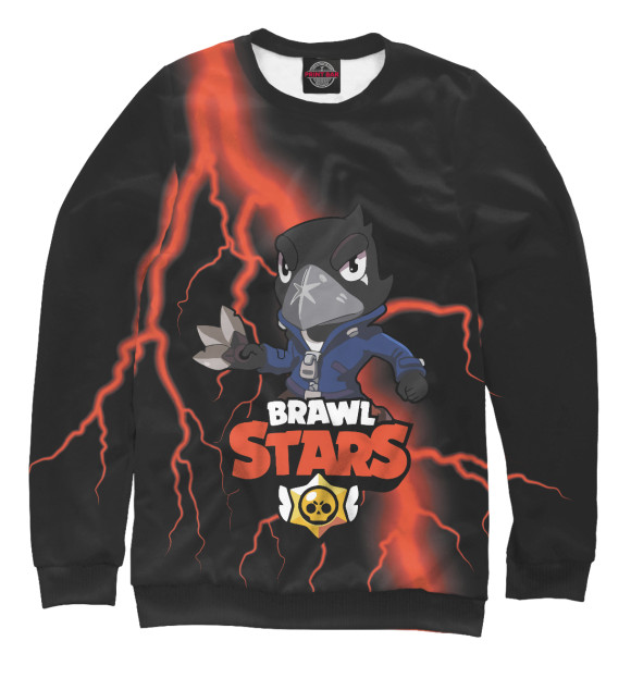 Свитшот для девочек с изображением Brawl Stars Crow цвета Белый