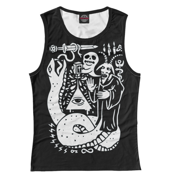 Женская майка с изображением 666 цвета Белый