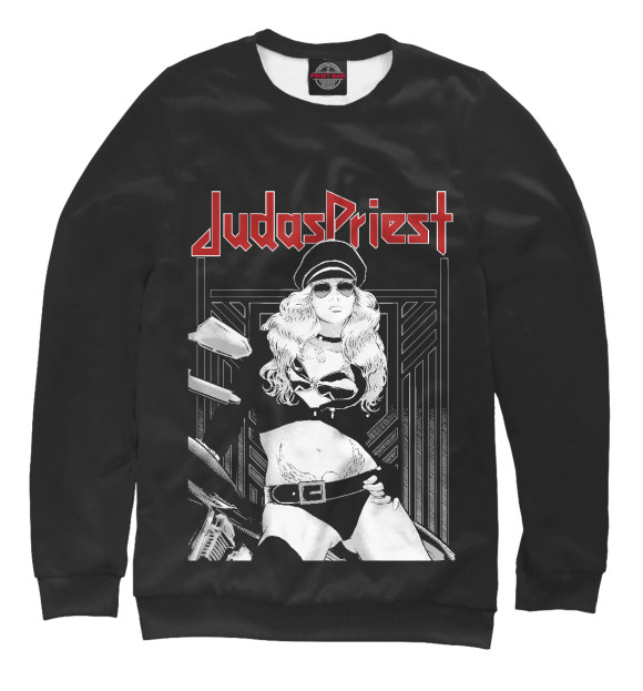 Свитшот для девочек с изображением Judas Priest цвета Белый