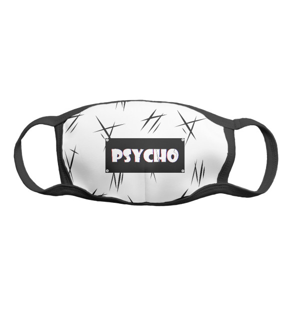 Маска тканевая с изображением PSYCHO цвета Белый