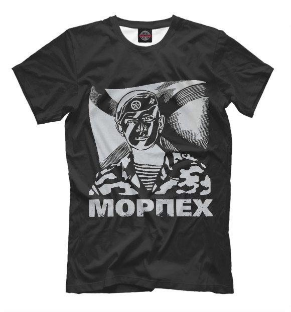Футболка для мальчиков с изображением Морпех цвета Черный
