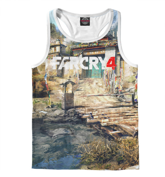 Мужская майка-борцовка с изображением FARCRY4 цвета Белый