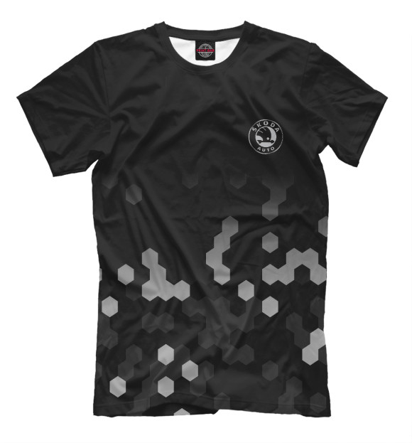 Мужская футболка с изображением Skoda цвета Черный