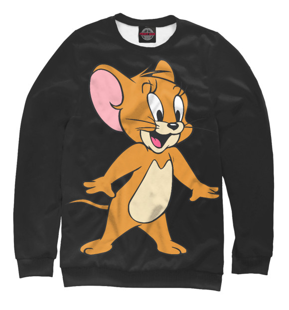 Женский свитшот с изображением Tom and Jerry цвета Белый