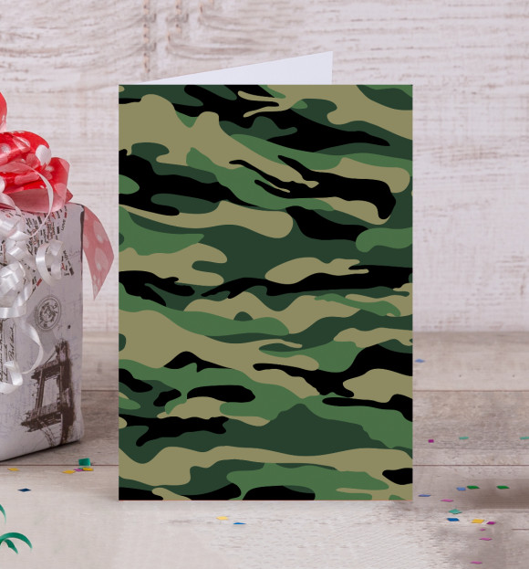 Открытка с изображением Милитари цвета Белый