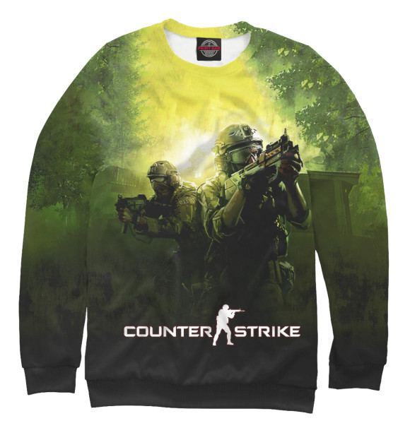 Мужской свитшот с изображением Counter Strike цвета Белый