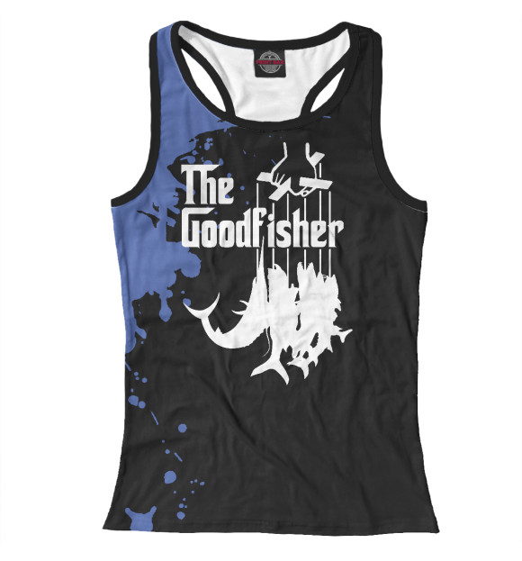 Женская майка-борцовка с изображением The Goodfisher цвета Белый