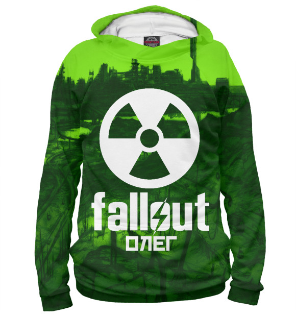 Мужское худи с изображением Fallout-Олег цвета Белый