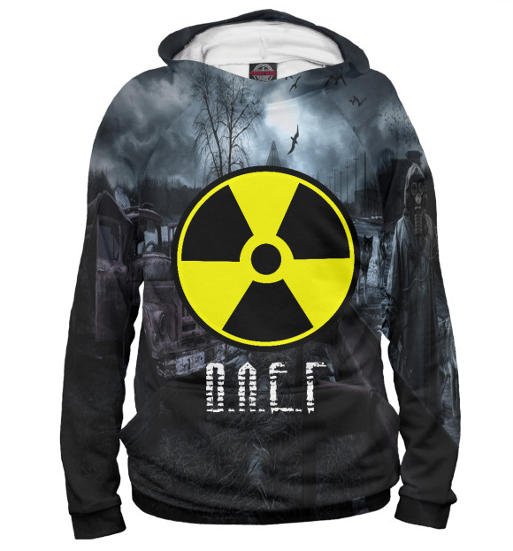 Женское худи с изображением S.T.A.L.K.E.R-ОЛЕГ цвета Белый