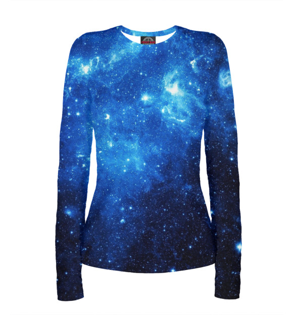 Женский лонгслив с изображением Космический мороз цвета Белый