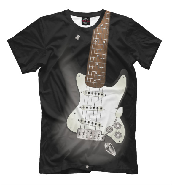 Мужская футболка с изображением Гитара цвета Черный