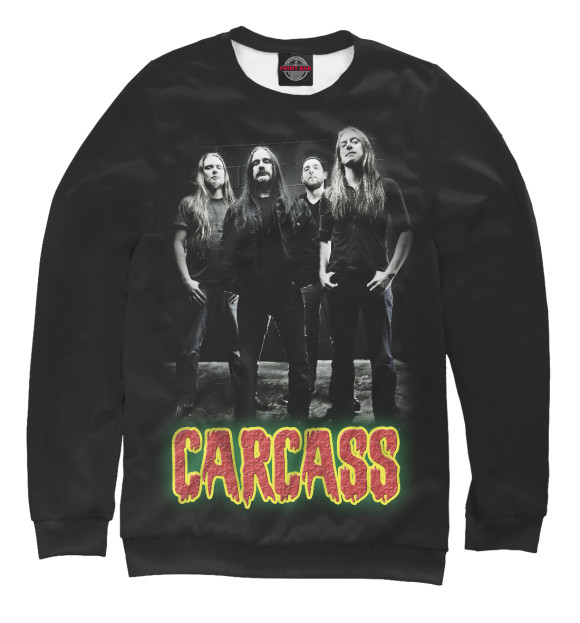 Мужской свитшот с изображением Carcass Death metal band цвета Белый
