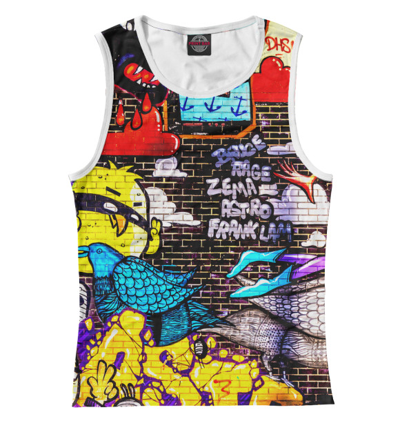 Майка для девочки с изображением Граффити цвета Белый