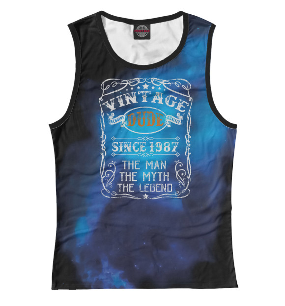Майка для девочки с изображением Born In 1987 Dude Vintage цвета Белый
