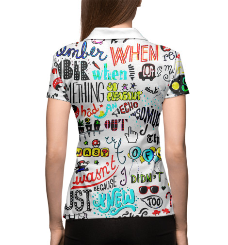 

Поло Print Bar, Белый, Надписи