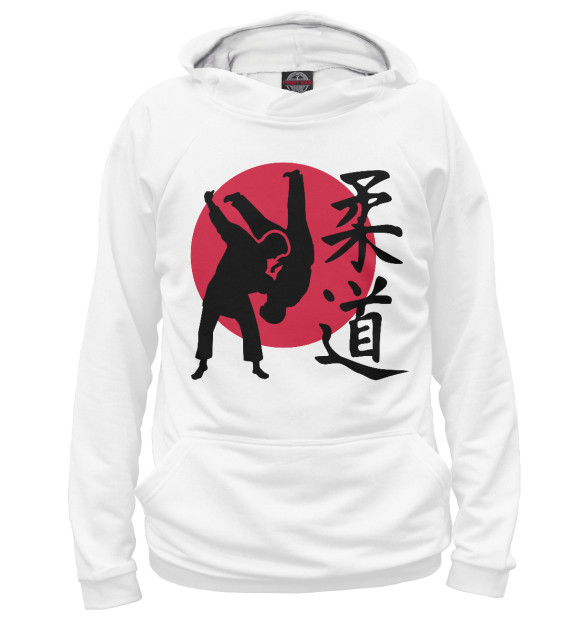 Женское худи с изображением Дзюдо цвета Белый