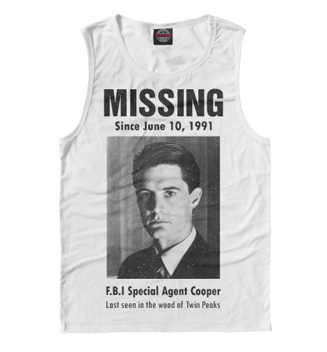 

Майки Print Bar, Белый, Твин Пикс. Агент Купер