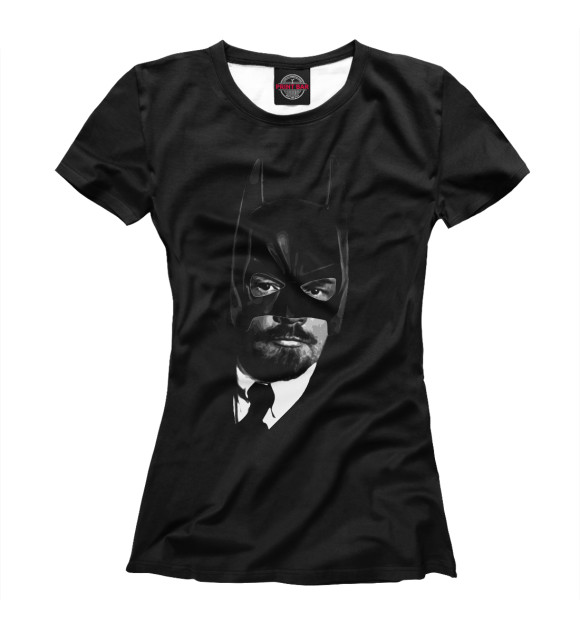 Женская футболка с изображением Тёмный рыцарь Ленин цвета Белый