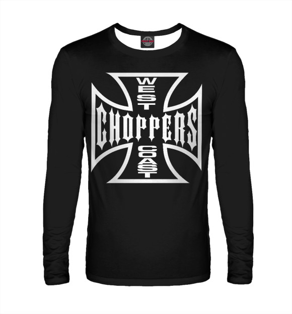 Мужской лонгслив с изображением West coast choppers цвета Белый