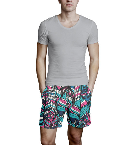 

Шорты мужские Print Bar, Белый, Листья