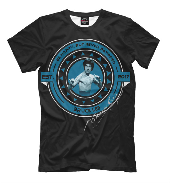 Мужская футболка с изображением Bruce Lee цвета Черный