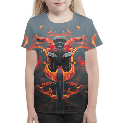 

Футболки Print Bar, Белый, Мотоцикл в пламени