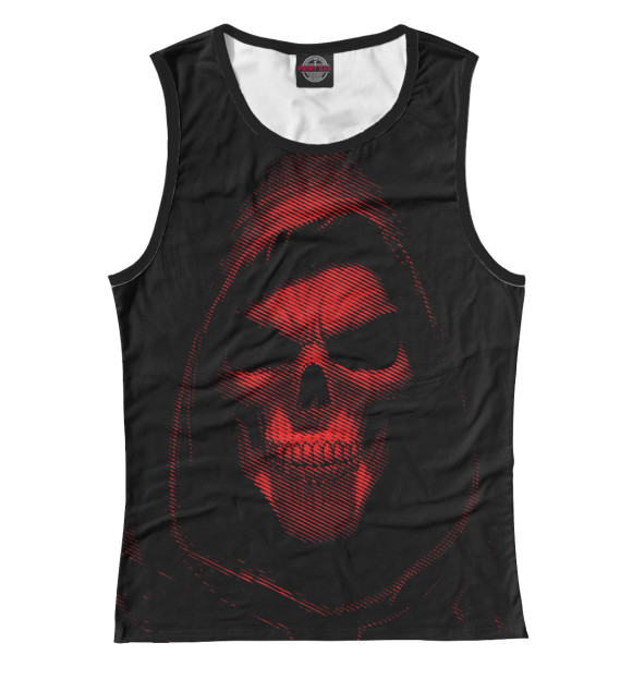 Женская майка с изображением Red Line Skull цвета Белый