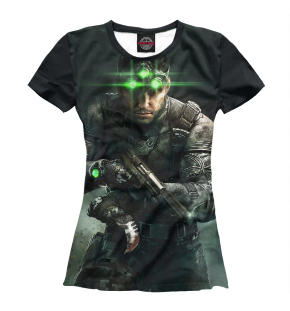 Женская футболка с изображением Splinter Cell: Blacklist — Сэм Фишер цвета Белый