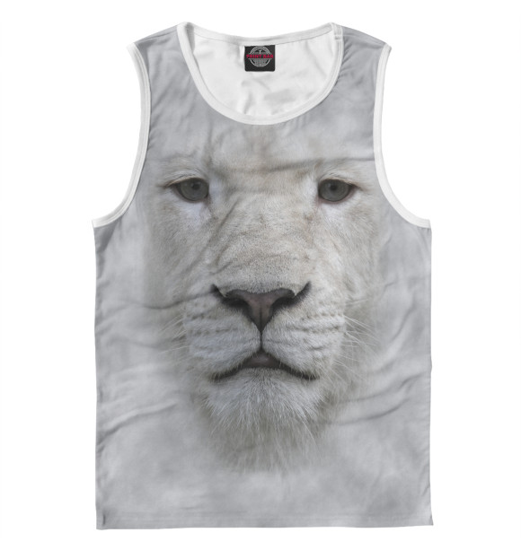 Мужская майка с изображением Тигр цвета Белый