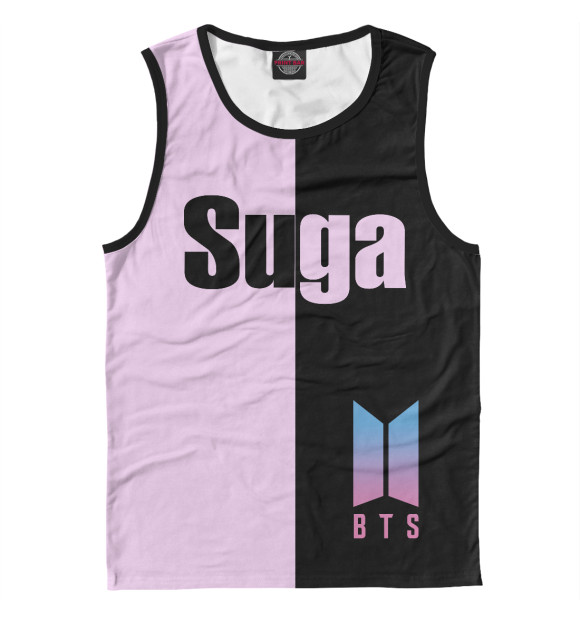 Майка для мальчика с изображением BTS Suga цвета Белый