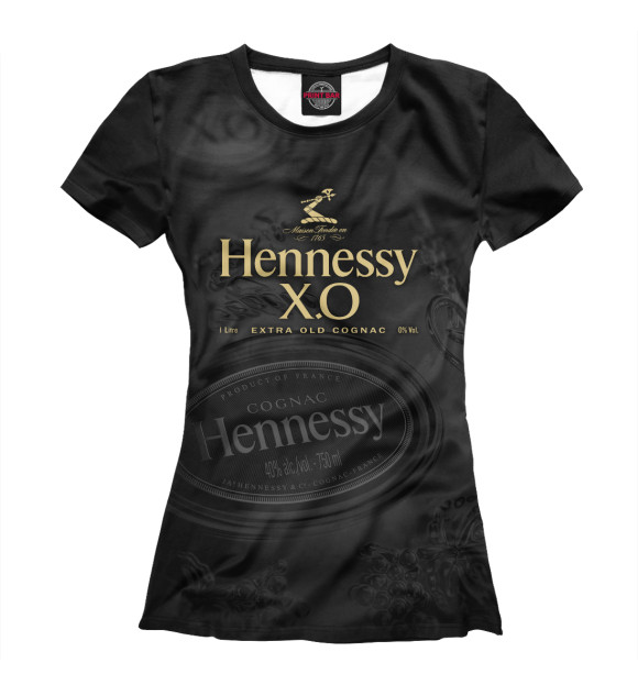 Футболка для девочек с изображением Hennessy X.O безалкогольный цвета Белый