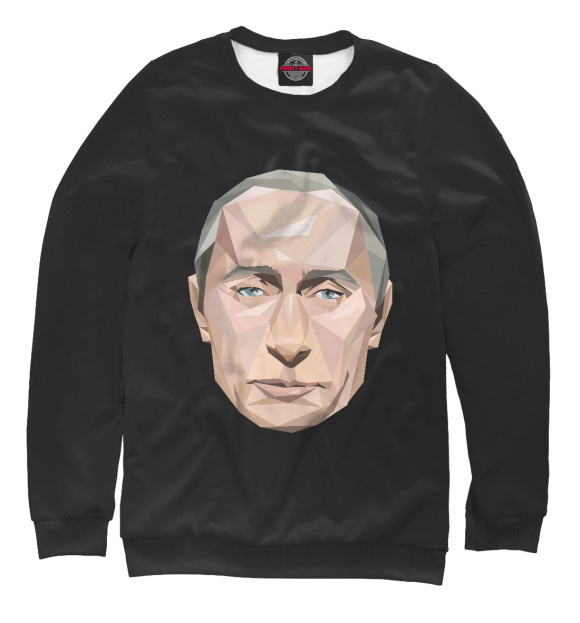 Женский свитшот с изображением Путин Мозаика цвета Белый