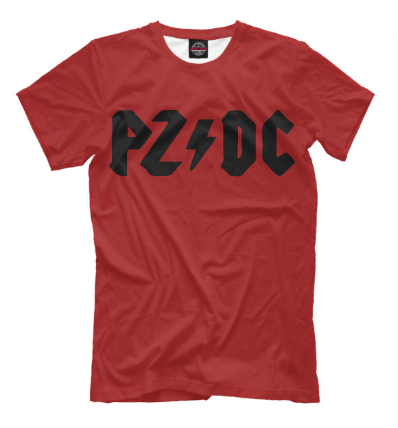 Мужская футболка с изображением PZ-DC цвета Светло-коричневый