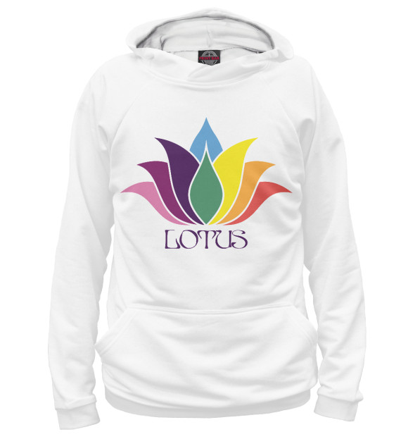 Мужское худи с изображением Lotus цвета Белый