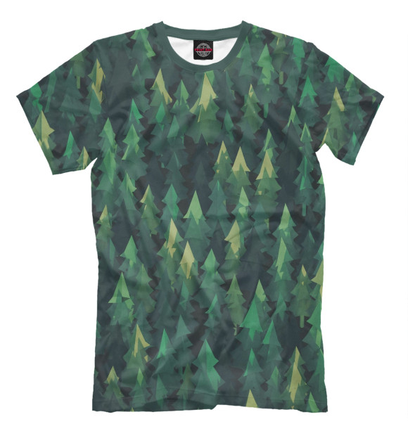 Мужская футболка с изображением Simple forest цвета Серый