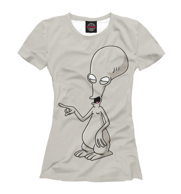 Женская футболка с изображением Роджер цвета Белый