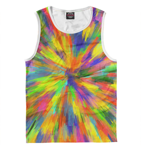 Мужская майка с изображением Взрывные краски цвета Белый