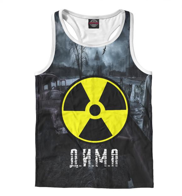 Мужская майка-борцовка с изображением S.T.A.L.K.E.R-ДИМА цвета Белый