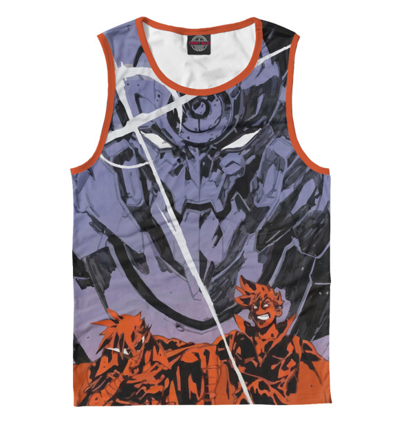 Майка для мальчика с притом Мега Гуррен Лаганн цвета Белый Майка для мальчика с изображением Мега Гуррен Лаганн цвета Белый