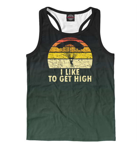Мужская майка-борцовка с изображением I Like To Get High цвета Белый