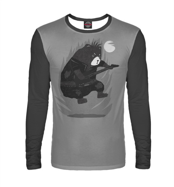 Мужской лонгслив с изображением Bad Bear bass цвета Белый