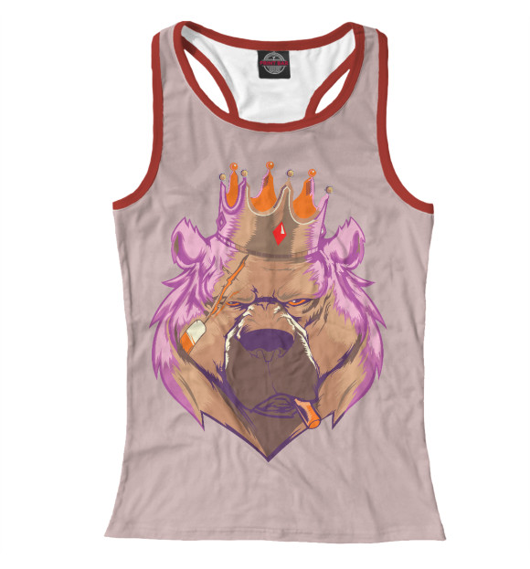 Женская майка-борцовка с изображением Король цвета Белый
