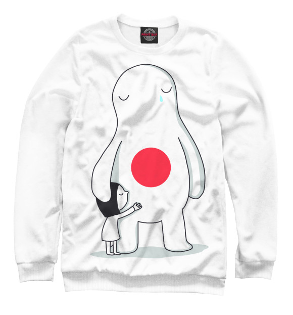 Мужской свитшот с изображением Япония цвета Белый