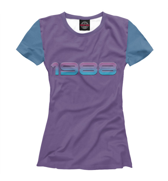 Женская футболка с изображением 1988 neon цвета Белый