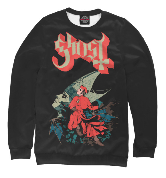 Свитшот для мальчиков с изображением Ghost цвета Белый
