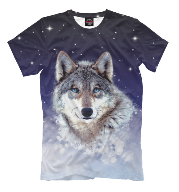 Мужская футболка с изображением Ночной волк цвета Молочно-белый