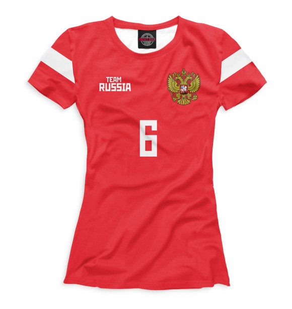 Женская футболка с изображением Сборная России Черышев цвета Белый